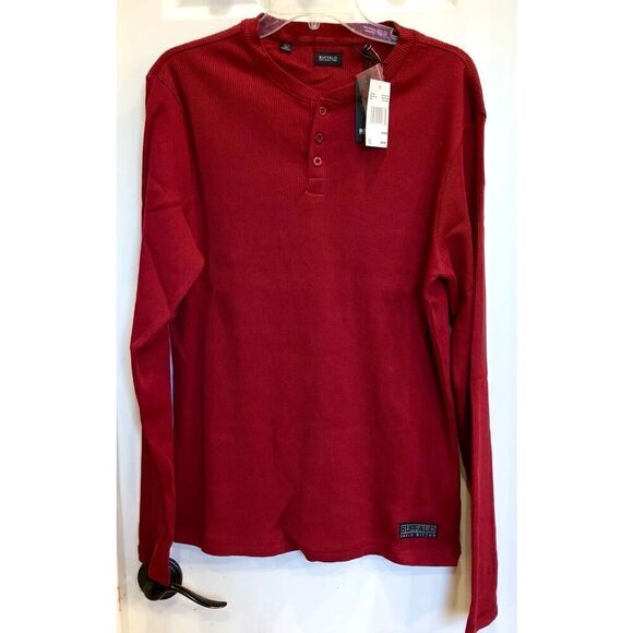 BUFFALO David Bitton - 🎉HP🎉NWT - M Sz M “Kipat” Long Sleeve Henley Top/Dark Red - Picture 5 of 16